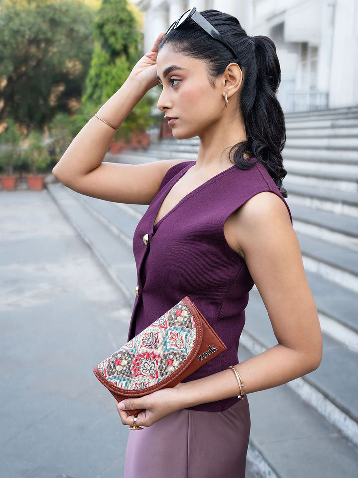 ZOUK Women Mughal Art Multicolor Kyra Flap Wallet