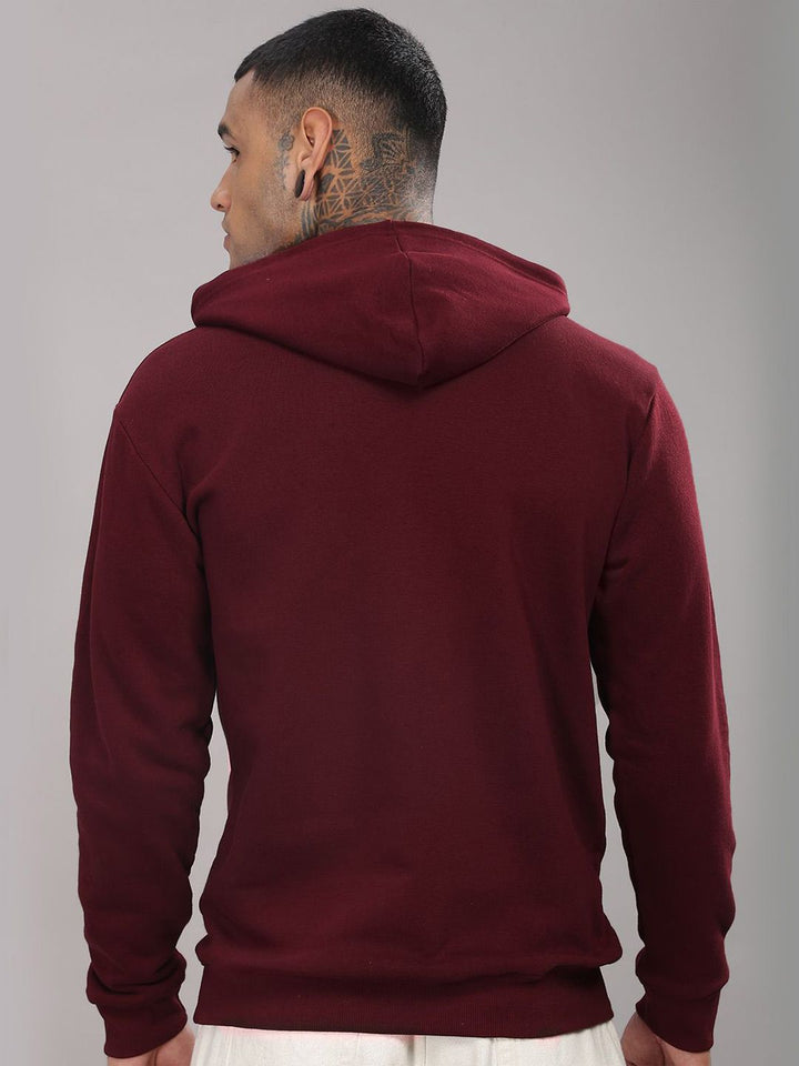 ADRO Men Printed Cotton Hooded Sweatshirt