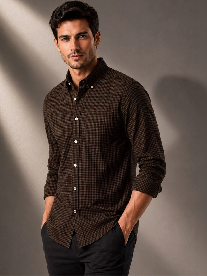 ADRO Men Standard Micro Checks Checked Casual Shirt