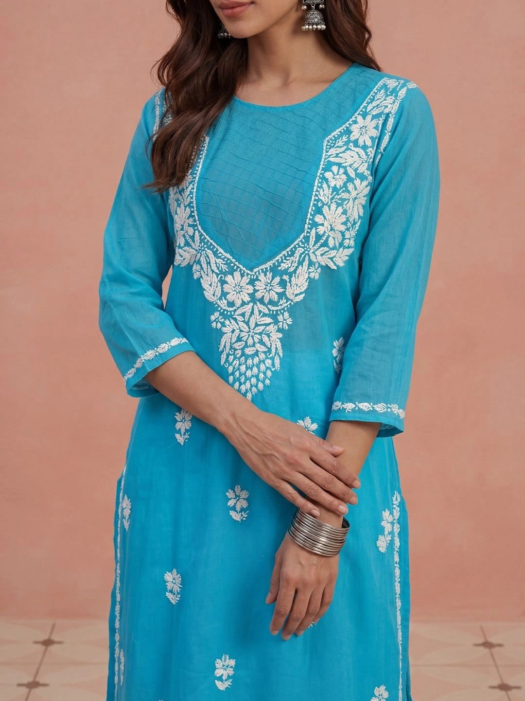 House of Chikankari Women Embroidered Chikankari Kurta