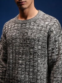 HIGHLANDER Men Round Neck Cable Knit Pullover