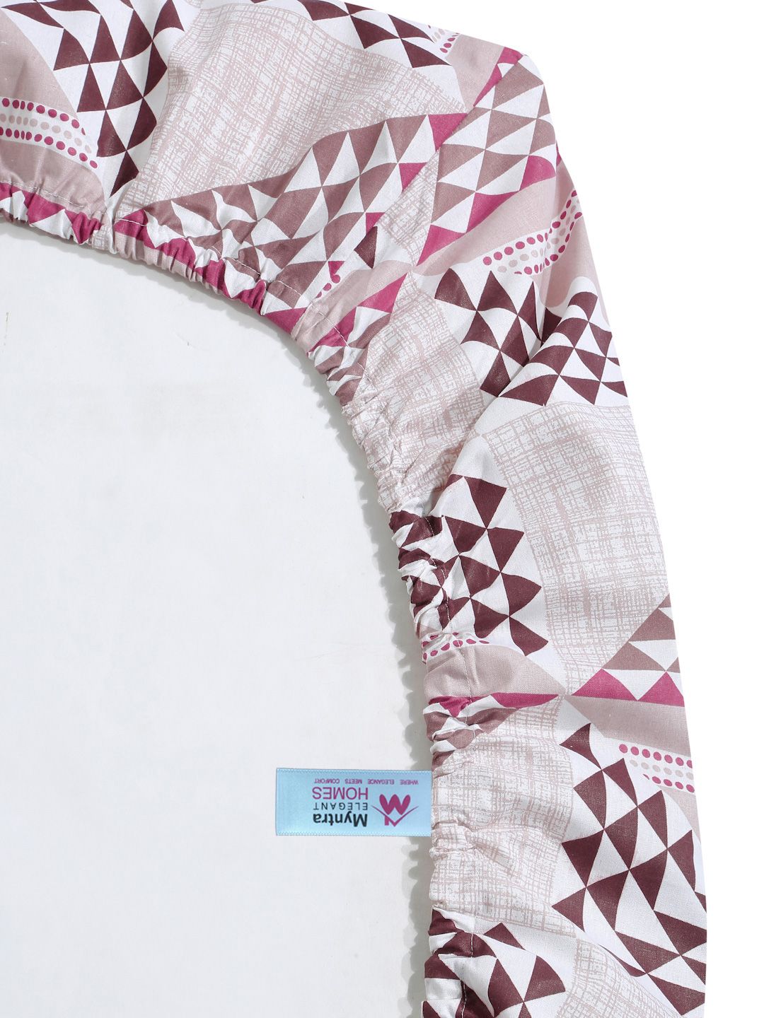 Myntra Elegant Homes Pink Printed Pure Cotton 400TC Fitted King Bedsheet Set 2.5 x 2.25m