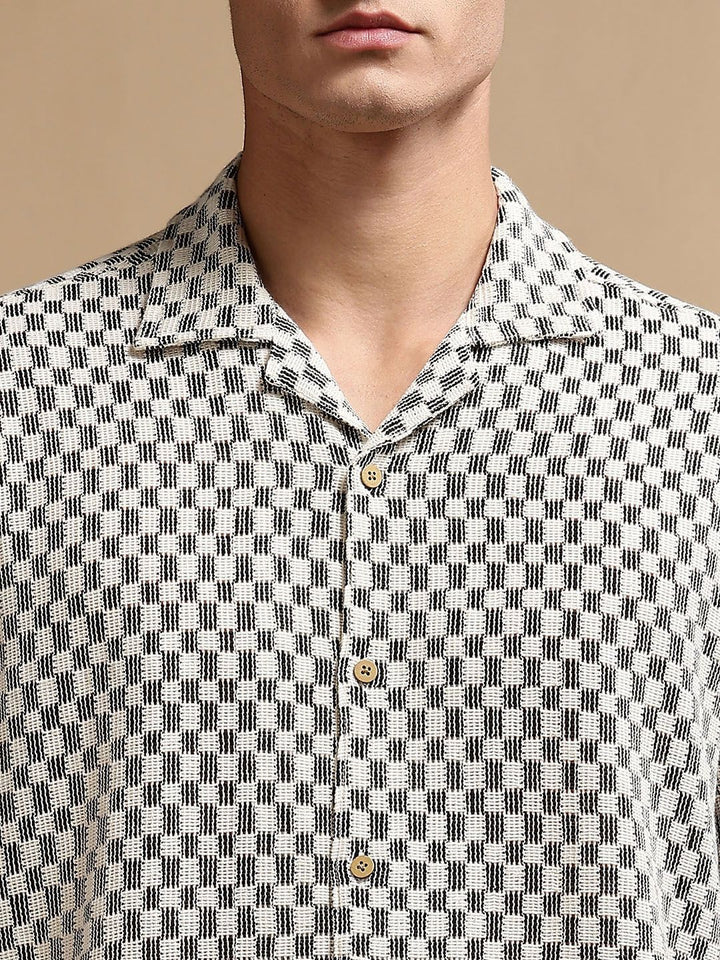 Eszett Checked Pure Cotton Shirt Collar With Trousers Co-Ord Set