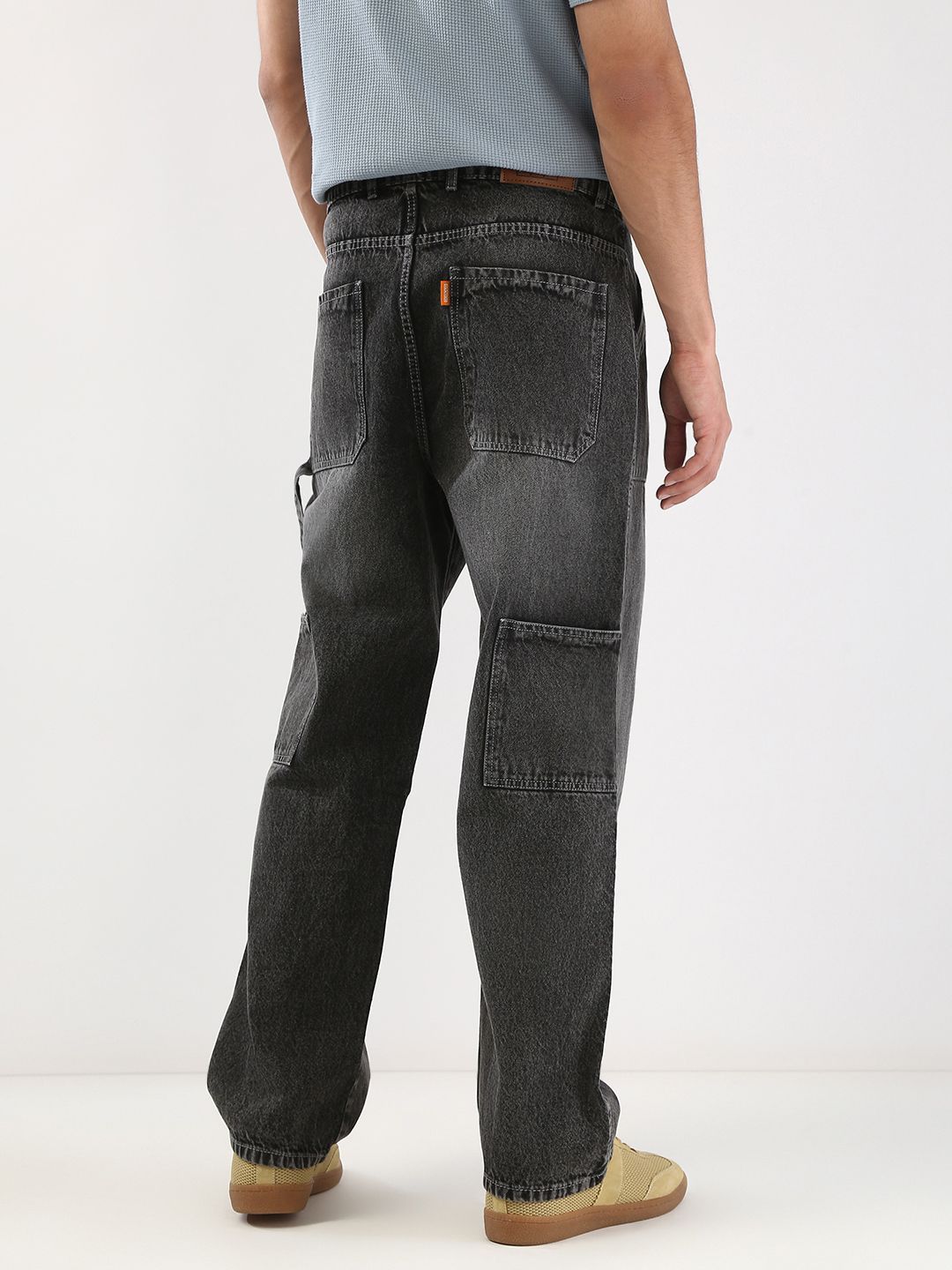 Urbano Fashion Men Loose Baggy Fit Carpenter Cargo Jeans With 6 Pockets Non-Stretchable