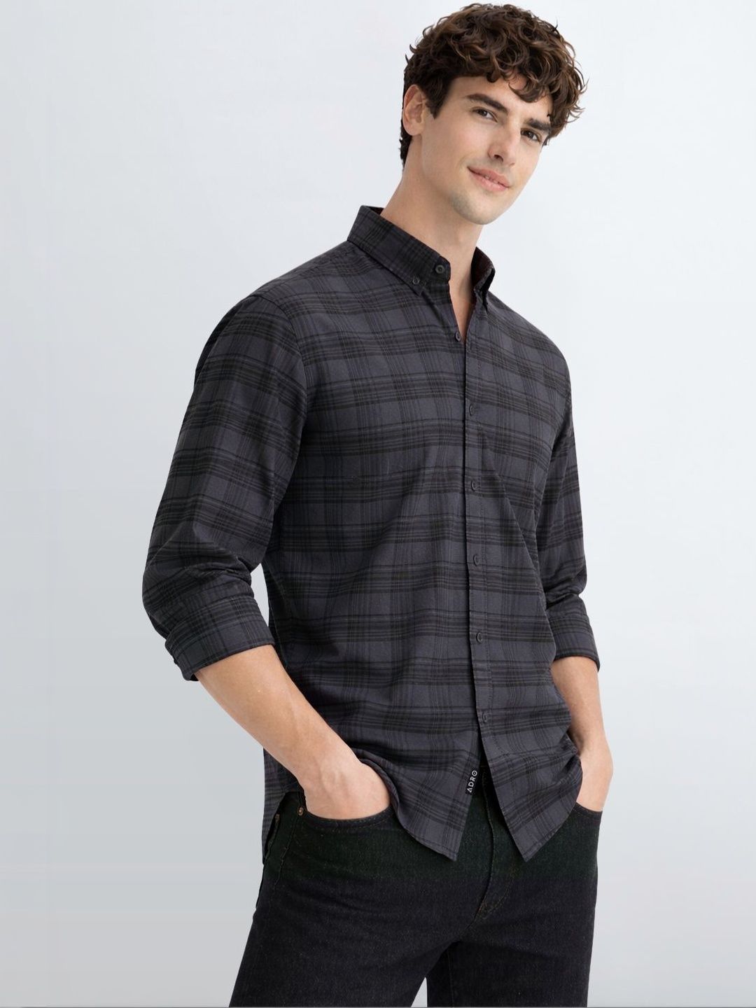 ADRO Men Standard Tartan Checks Checked Casual Shirt