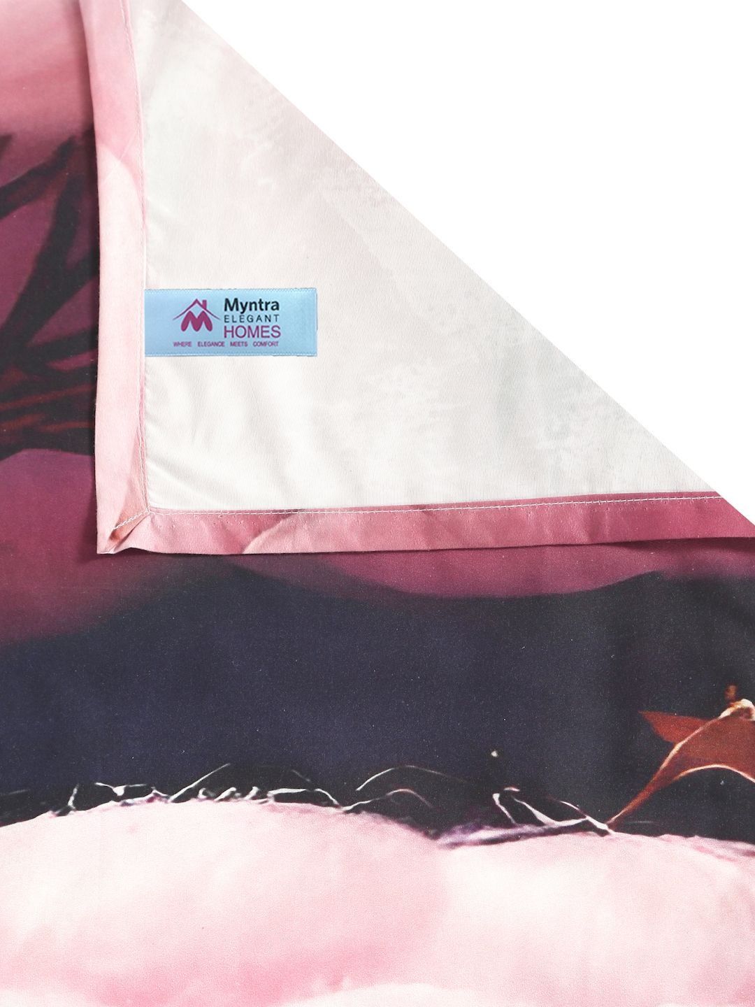 Myntra Elegant Homes Pink Abstract 400 TC King 7D Bedsheet With 2 Pillow Covers-250X225 cm