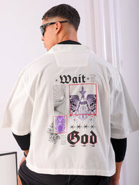 The Indian Garage Co Men Spread Collar Graphic Printed Cotton Boxy Casual Shirt