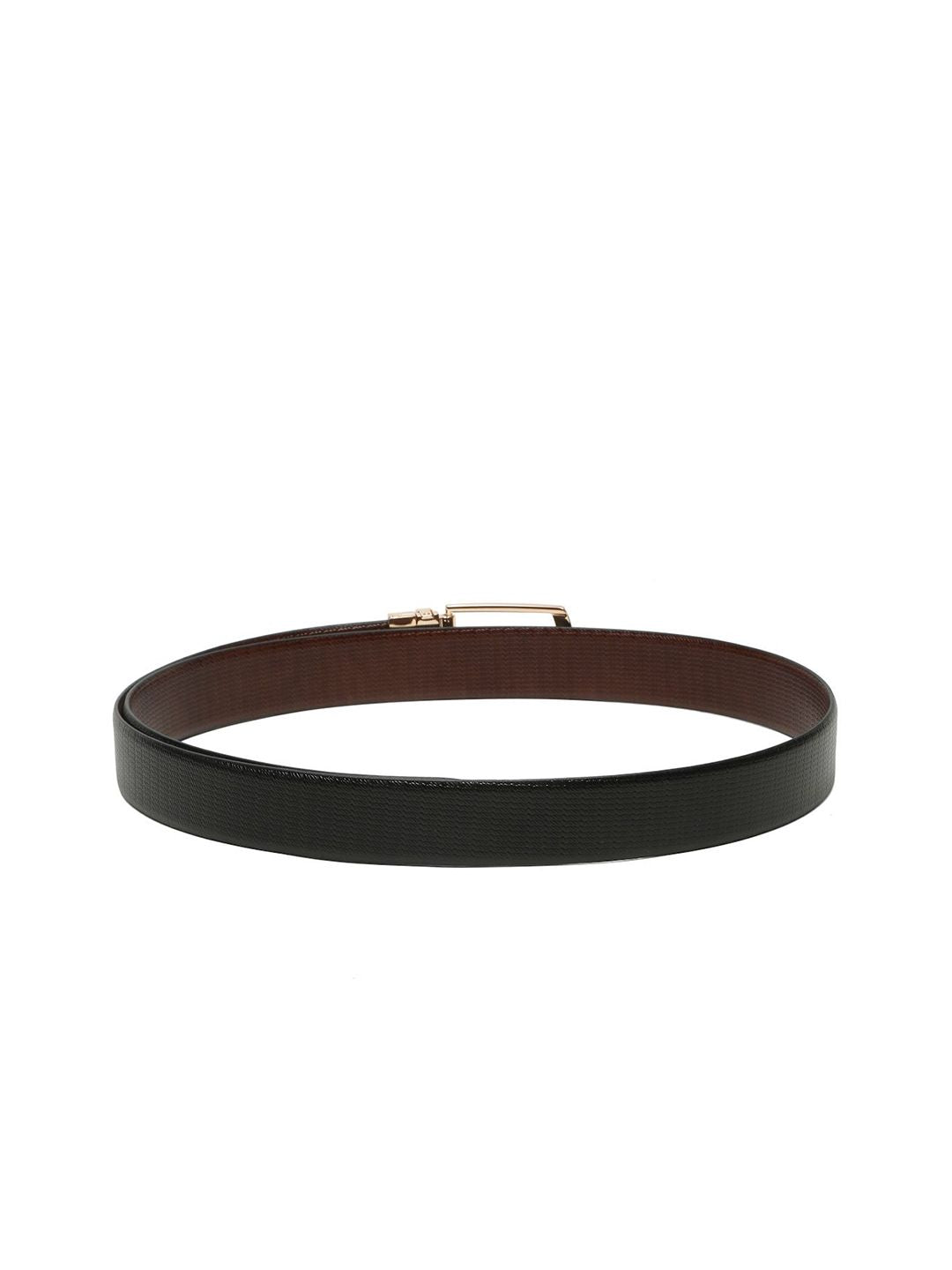Teakwood Leathers Men Textured Leather Reversible Formal Belt