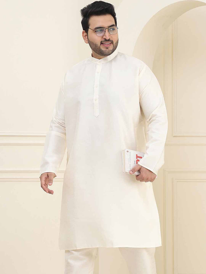 SOJANYA Plus Mandarin Collar Long Sleeves Straight Kurta