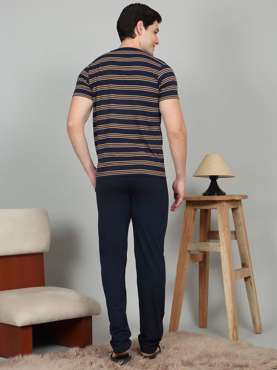 Sweet Dreams Men Striped Night suit