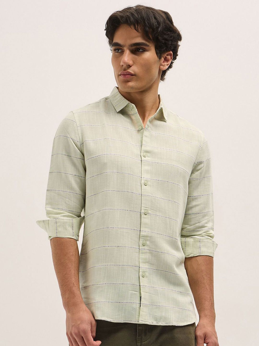 THE BEAR HOUSE Men Slim Fit Horizontal Stripes Opaque Striped Casual Shirt