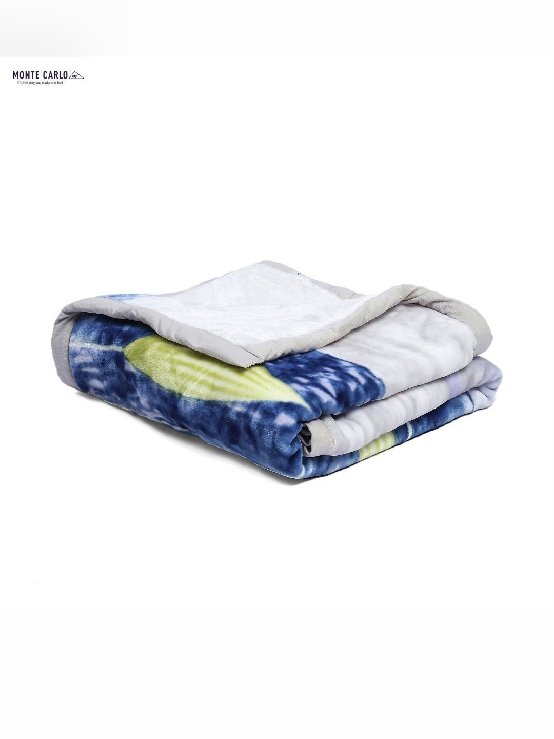 Monte Carlo Blue & Purple Floral Printed Mild Winter 500 GSM Single Bed Blanket
