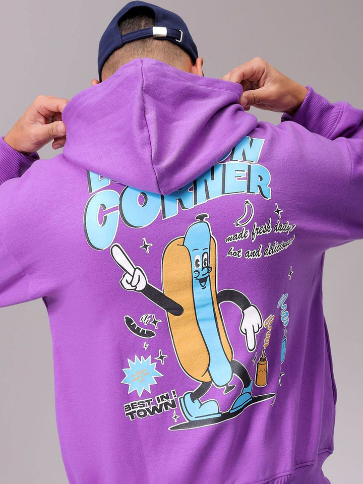 The Indian Garage Co Men Printed Long Sleeves Pullover Hooded Neck Sweatshirt