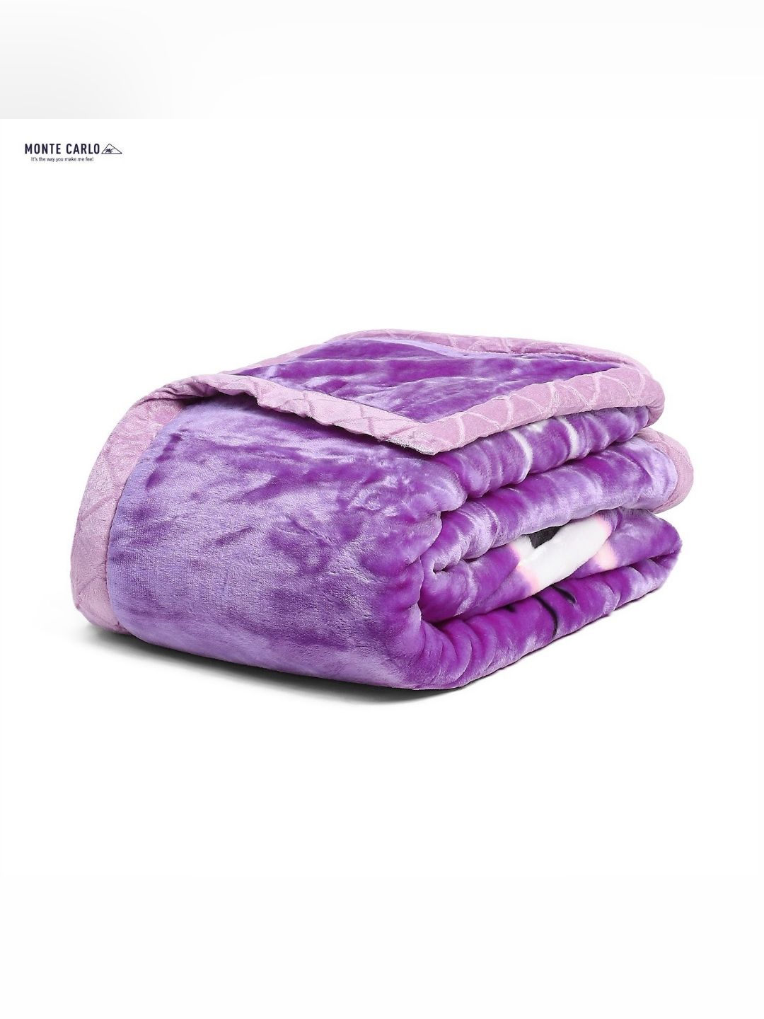 Monte Carlo Lavender & White Cartoon Printed Mild Winter 600 GSM Single Bed Blanket