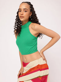 DressBerry Cropped & Chic Self Striped Crop Top