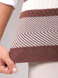 The Indian Garage Co Men Striped V-Neck Pullover
