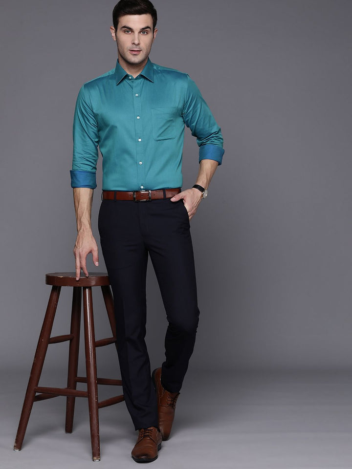 Raymond Men Blue Slim Fit Opaque Formal Shirt