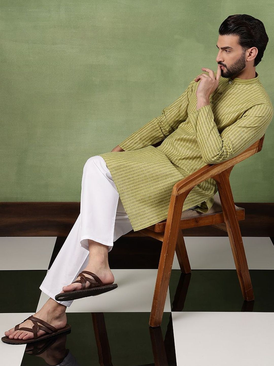 SOJANYA Men Striped Kurta