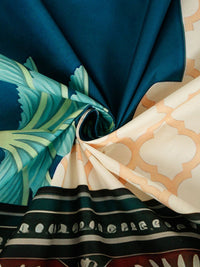 KLOTTHE Green Ethanic Printed Dilengkapi Cadar Katil King 300 TC Dengan 2 Sarung Bantal