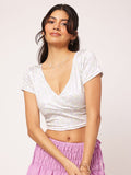 DressBerry Femme Fever Itsy Bitsy Print Wrap Crop Top