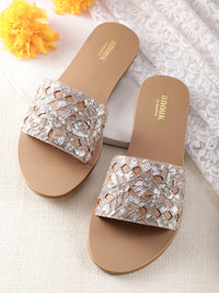 Anouk Women Embroidered Open Toe Flats