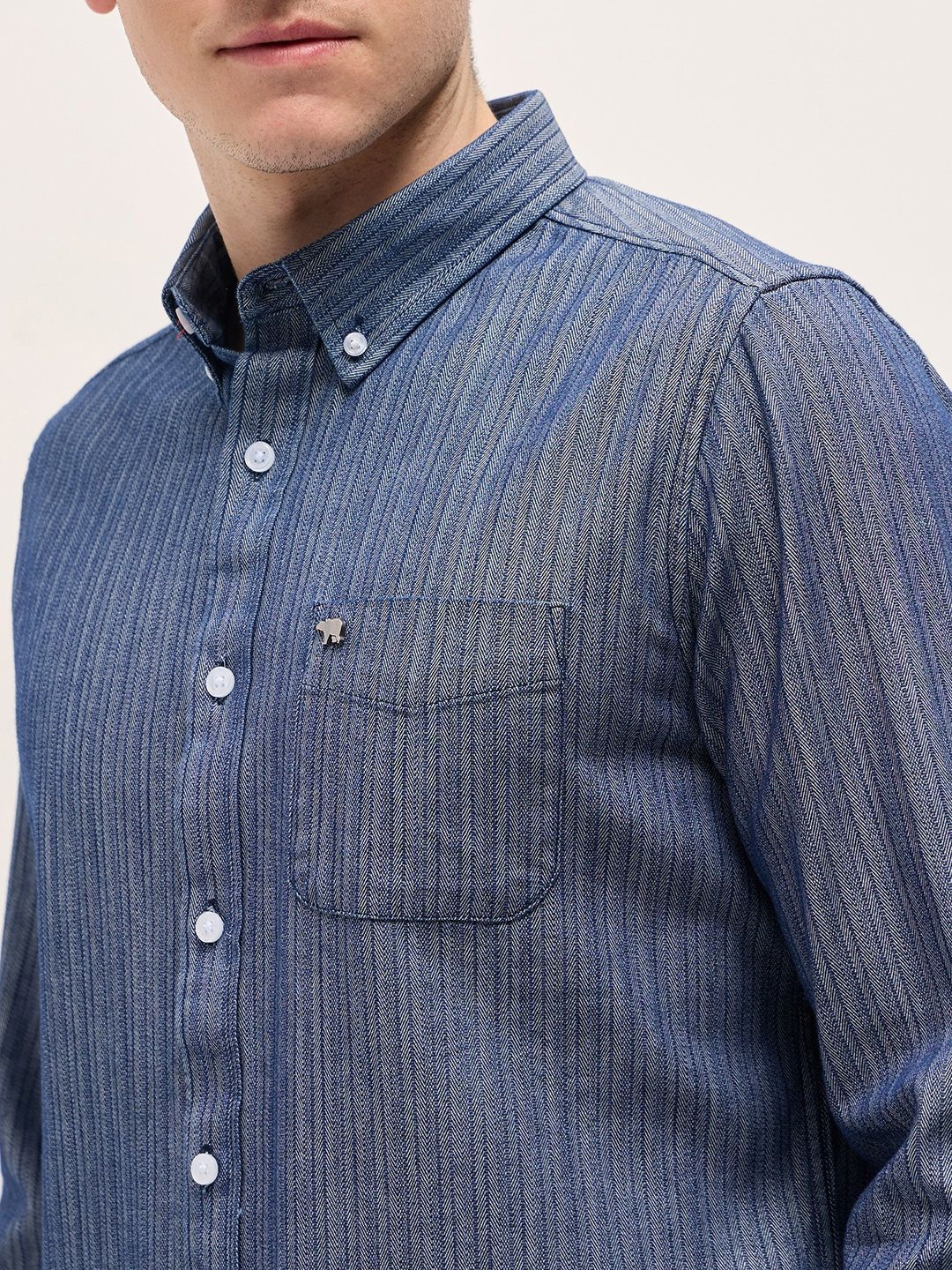 THE BEAR HOUSE Men Slim Fit Multi Stripes Opaque Striped Casual Shirt