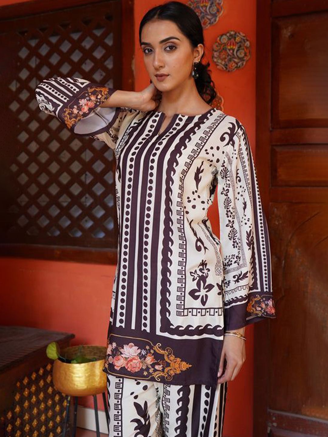 HOUSE OF KARI Printkari Floral Printed Tunic with Palazzo