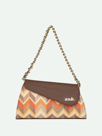 ZOUK Printed Structured Sling Bag with Tasselled
