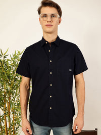 Thomas Scott Men Premium Cutaway Collar Solid Cotton Slim Fit Casual Shirt