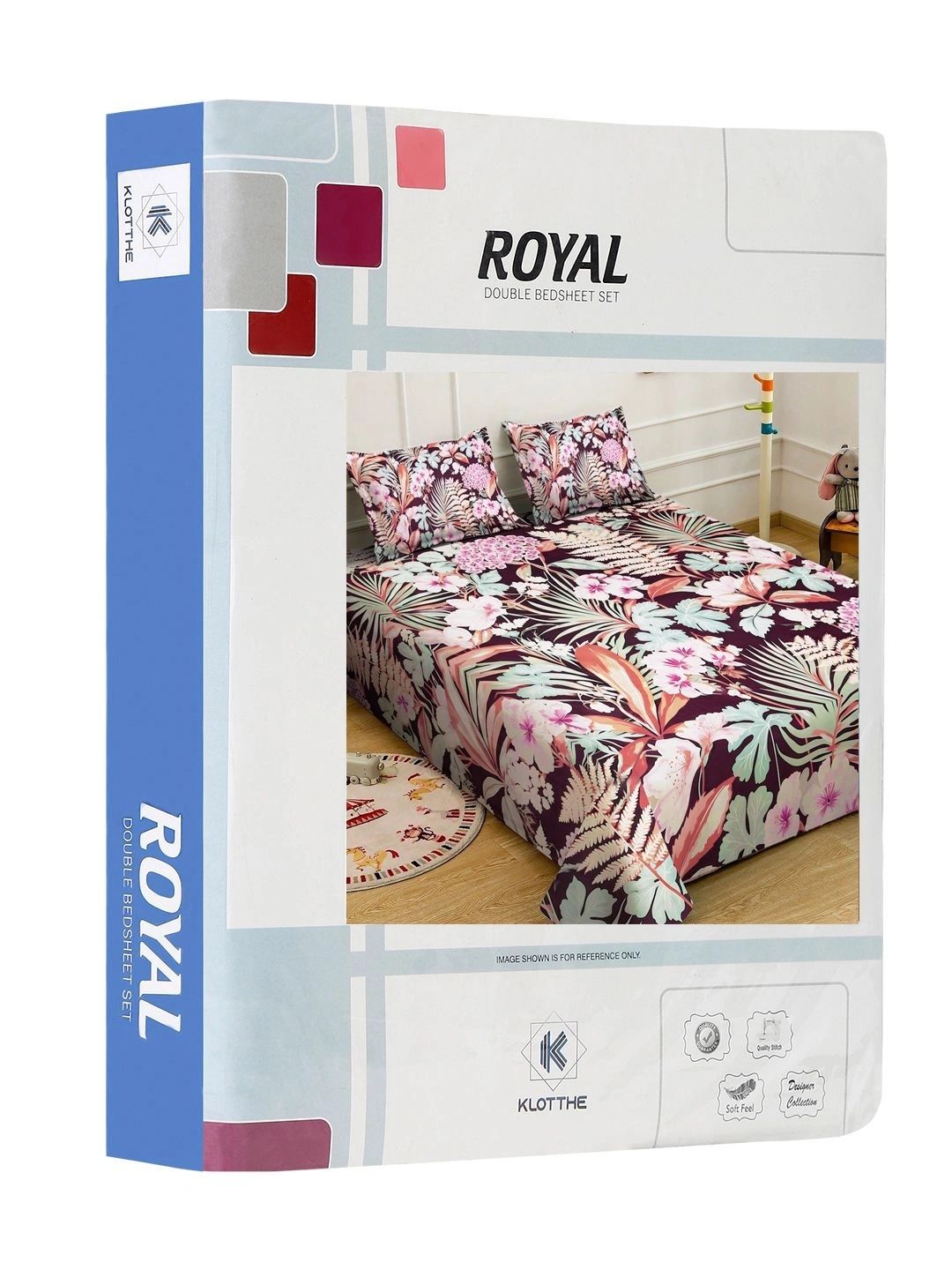 KLOTTHE Floral 400 TC King 7D Cadar dengan 2 Sarung Bantal