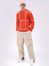 The Indian Garage Co Men Checked Pullover Sweater