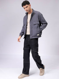 The Indian Garage Co Men Quilted Jacket with Patchwork