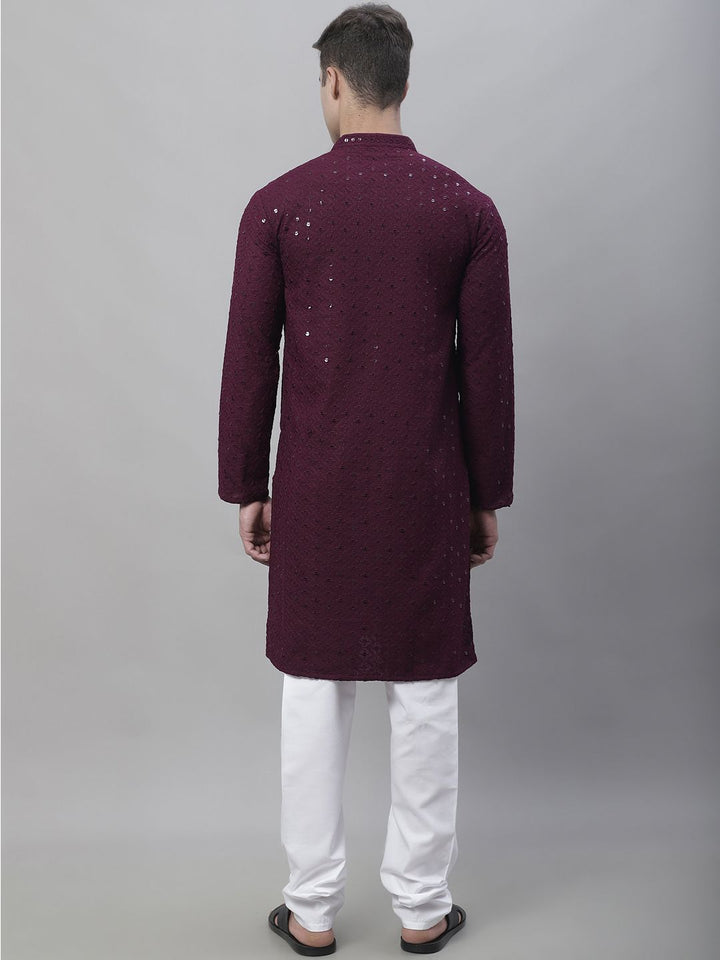 SOJANYA Geometric Embroidered Regular Pure Cotton Kurta With Churidar