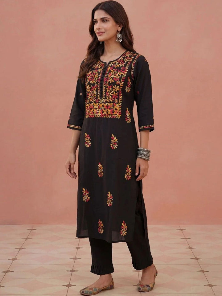 Kurta Sulam Benang Sulam Wanita Rumah Chikankari