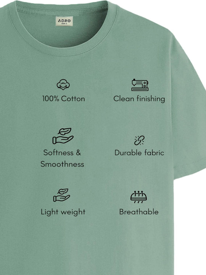 ADRO Typography Printed Round Neck Cotton Regular Fit T-shirt