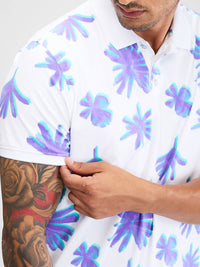 SPYKAR Men Floral Printed Polo Collar Tropical Slim Fit T-shirt