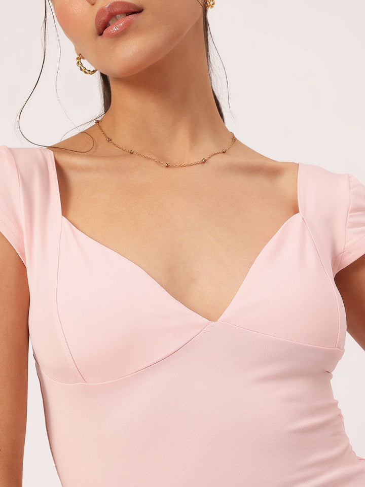 DressBerry Sickly Sweet Sweetheart Neck Fitted Top