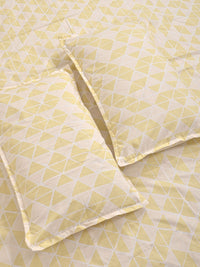 Aura Yellow Geometric Printed 300 TC King Bedsheet Set 2.50 x 2.25 m