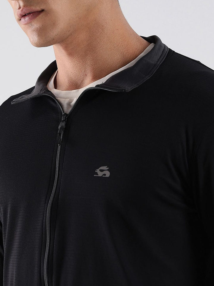 ADRO Men Mock Collar Solid Lightweight Casual Sporty Jacket