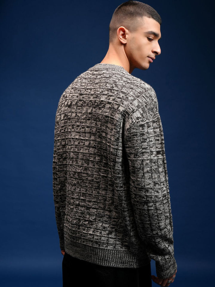HIGHLANDER Men Round Neck Cable Knit Pullover