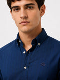 ADRO Men Navy Blue Striped Regular Fit Casual Cotton Shirt