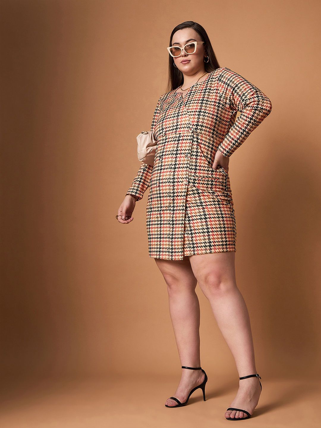SASSAFRAS Curve Checked Dress