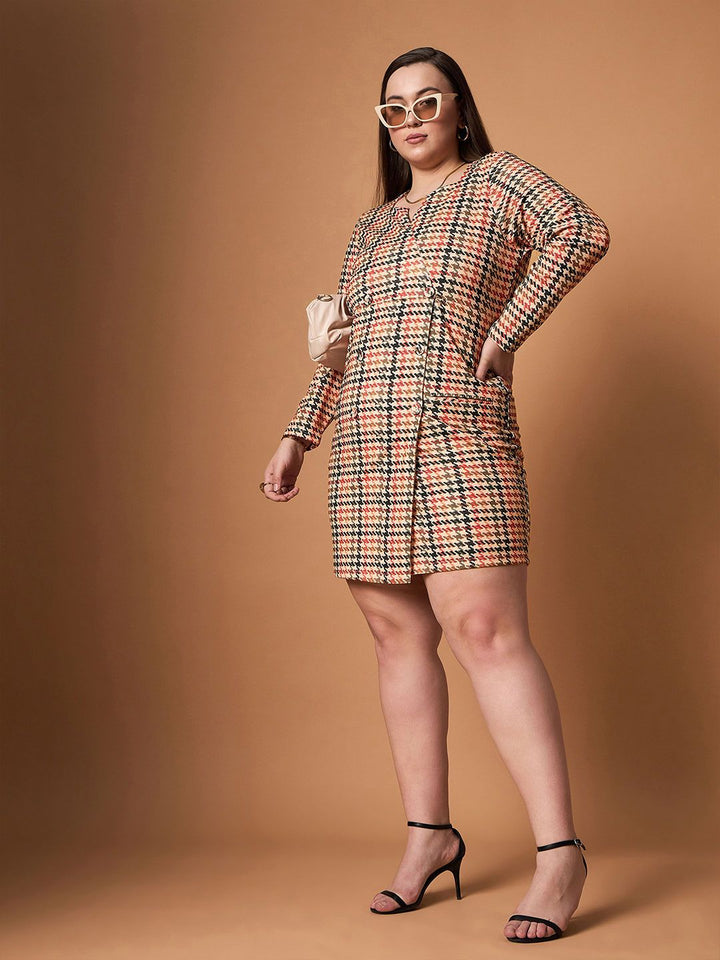 SASSAFRAS Curve Checked Dress
