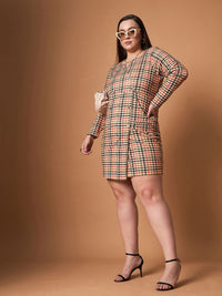 SASSAFRAS Curve Checked Dress