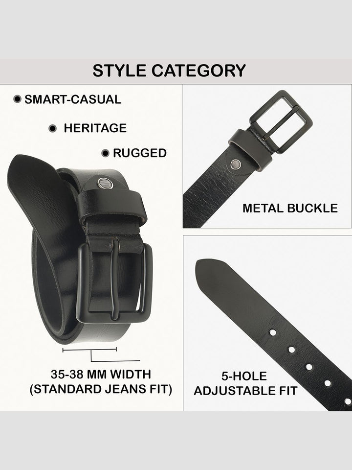 Teakwood Leathers Men Textured Leather Belt