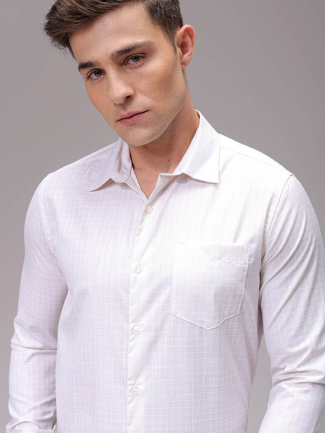 The Indian Garage Co. X Luxe Men Slim Fit Opaque Checked Formal Shirt