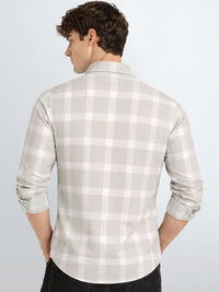 ADRO Men Standard Windowpane Checks Checked Casual Shirt