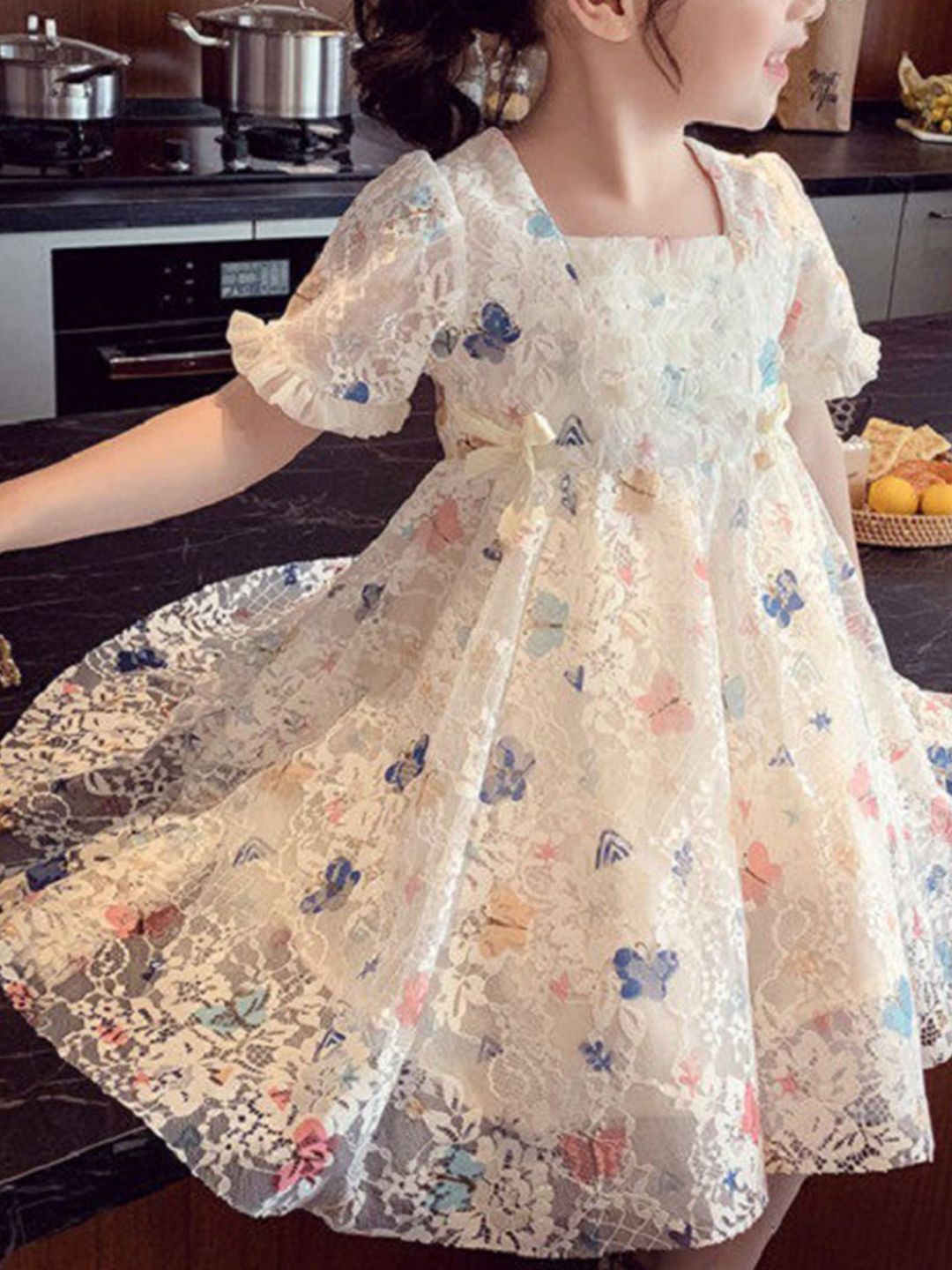 YK Floral Print A-Line Dress