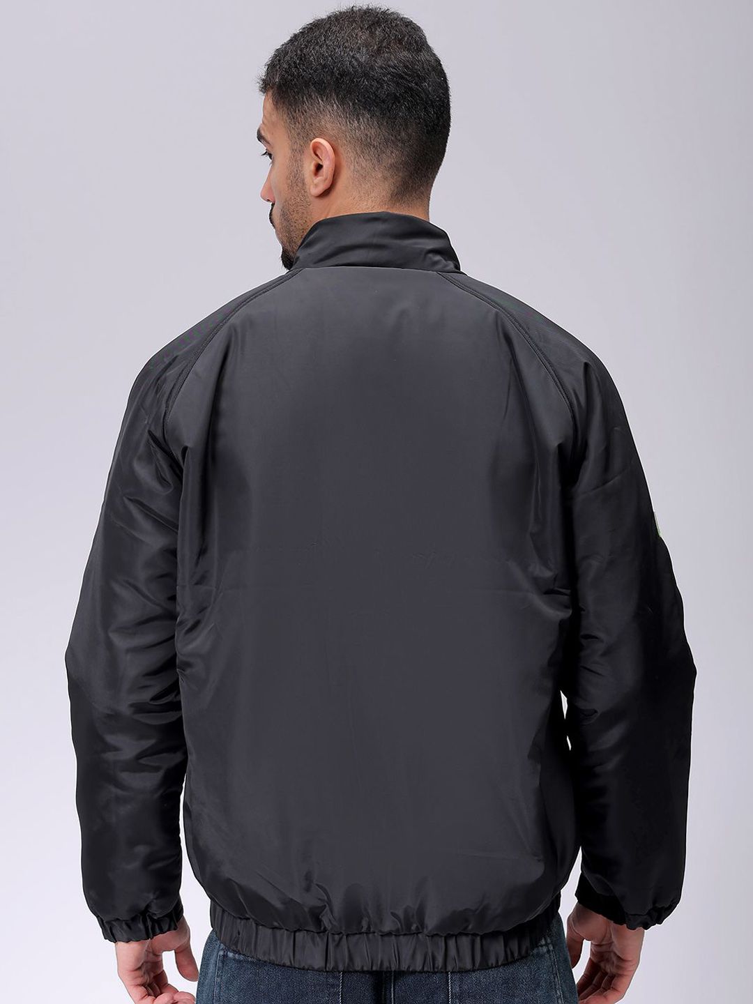 The Indian Garage Co Men Lightweight Puffer Jacket with Patchwork