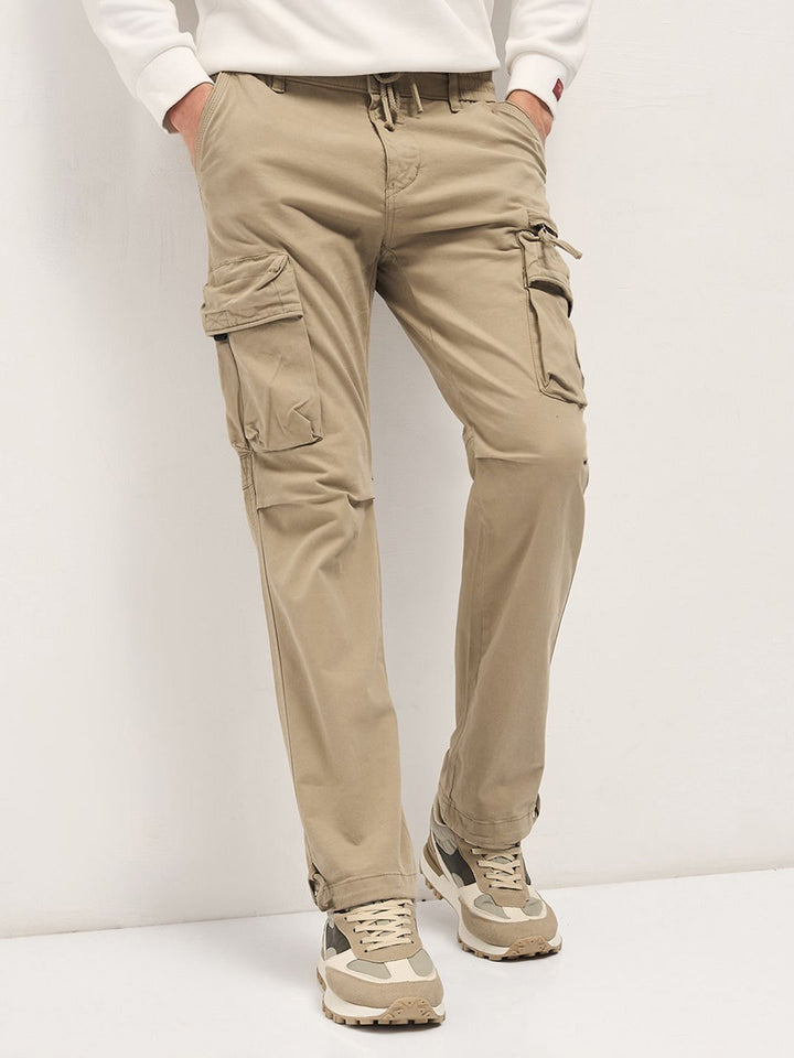 THE BEAR HOUSE Men Cotton Solid Regular Fit Cargo